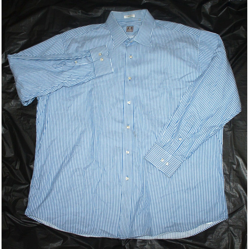Peter Millar Mens Long Sleeve Button Front Striped Shirt Size 18 L